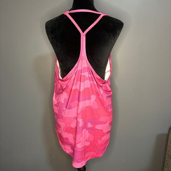Burn Boot Camp Tank Top Womens XL Pink Camouflage Logo Top - Picture 4 of 7